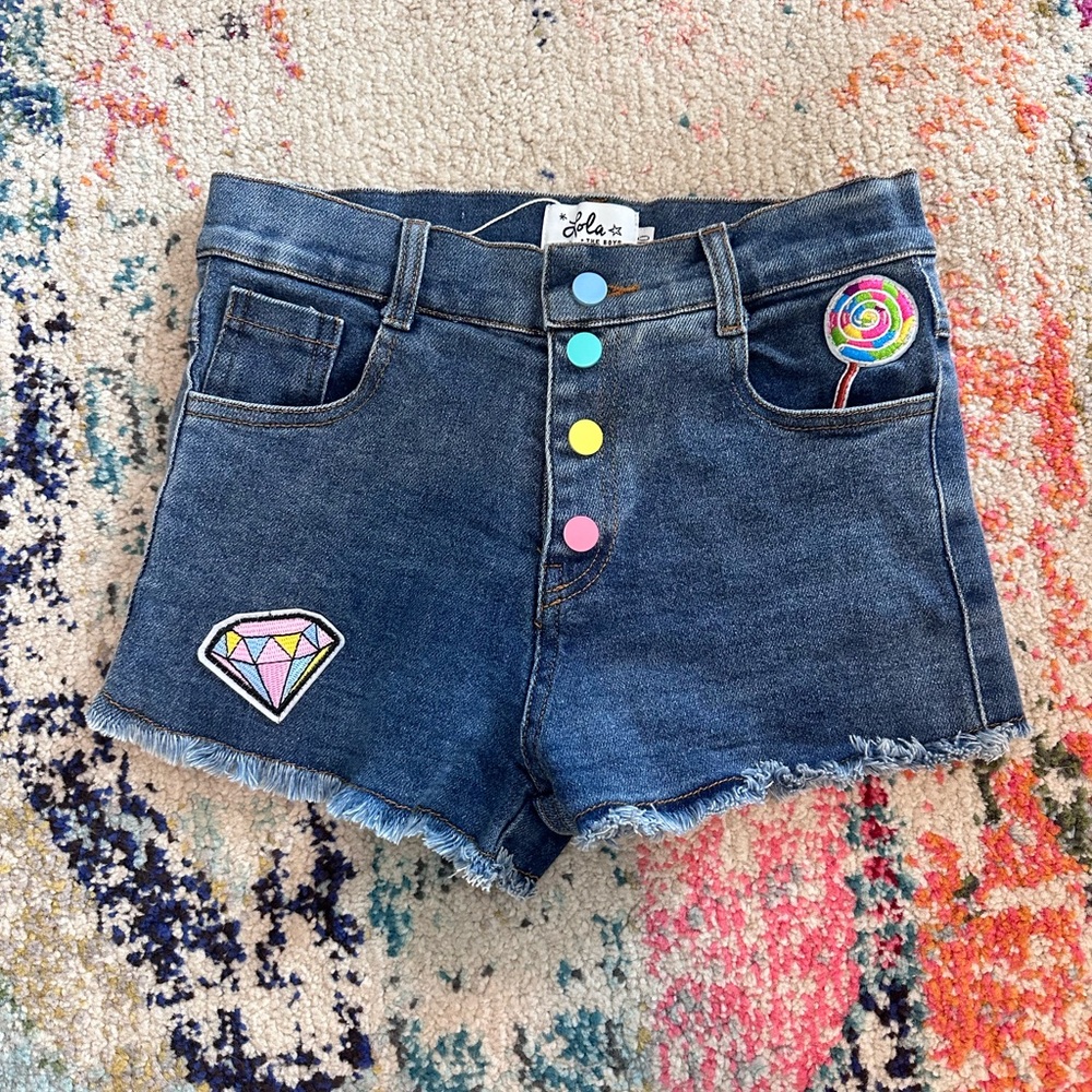 Lola & The Boys patch denim shorts 10